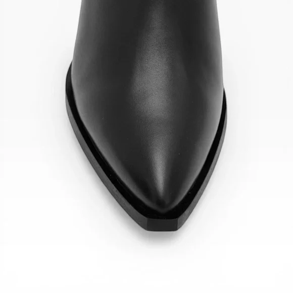 All Saints Fox Pointed Black Toe Leather Chelsea Boots – Sz EU37/US7
